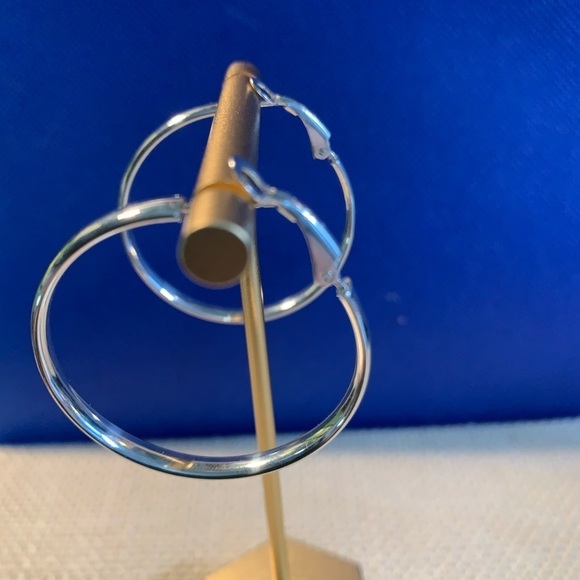 Sterling Silver Hoops with comfort closeure 1-1/2” diameter - Picture 6 of 10